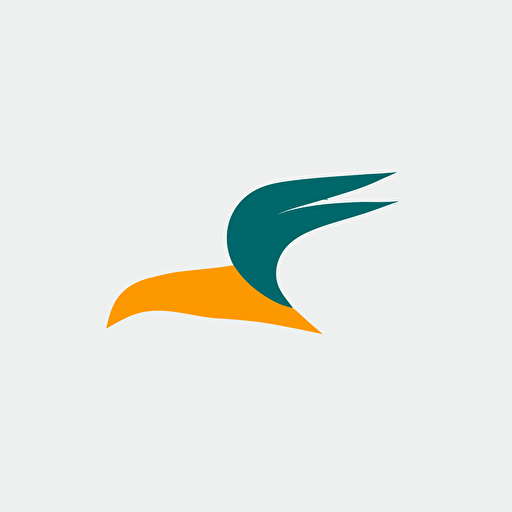 flat vector logo of the flying bird wings, simple minimal, by Ivan Chermayeff