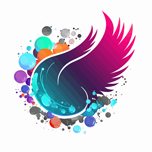 logo, vector, wings at a chatbox bubble flying with azzas writting inside, with this colors #002e5e, #b0b91b, #fdb814