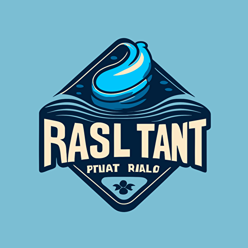 a vector logo about a renting pool company. Must be blue and contain a drop of water
