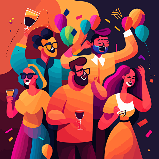 people habing fun at a party vector