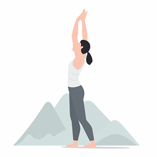 mountain pose yoga posture, web vector style with white background