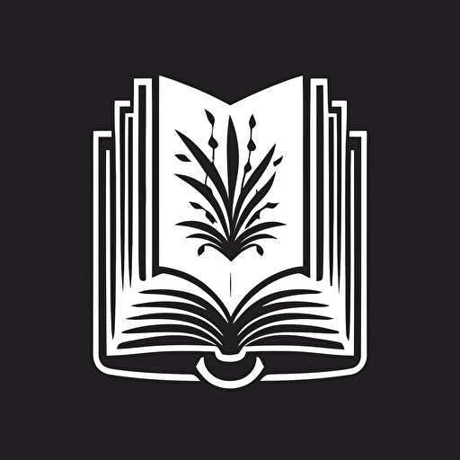 Black and white vector book logo