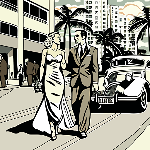 lincoln road 111 miami wedding vector art