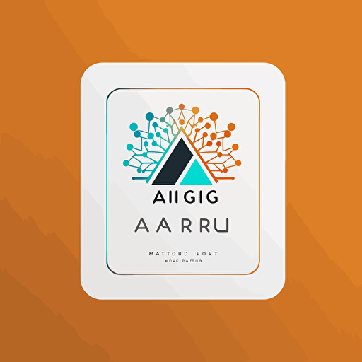 vector art logo for AI group, square, sticker, flat color