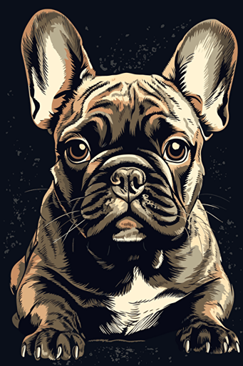 cute french bulldog vector art