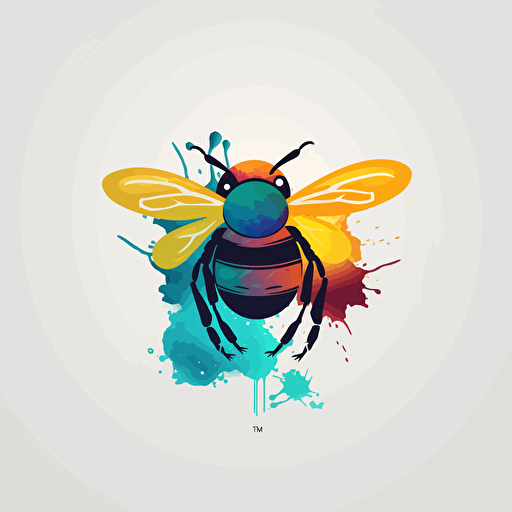 Honey dripping from bee::Macro::1 vector art::1 logo design::1 simple::1 colorful::1 no background::1