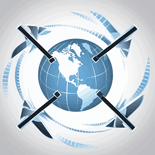 arrows wrapping around a globe, vector illustration
