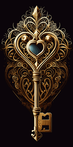 golden key, vector art ::