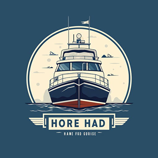 flat vector logo for hi-end modern marine boat hire company