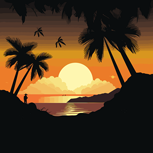 minimalistic vector art, Maui Hawaii, vector art,