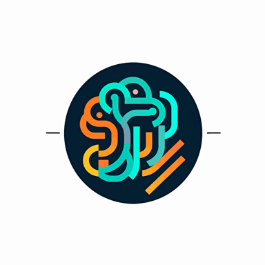 High resolution award winning Brain Code logo, stylized vector art, smooth, minimal, curves, flat colors