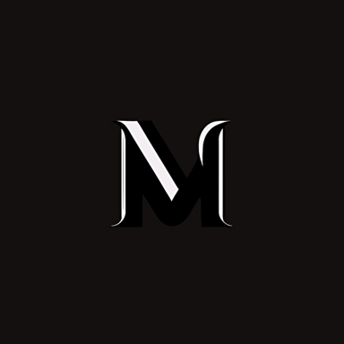 letter M logo negative space, very simple and minimal, flat 2D vector, use negative space