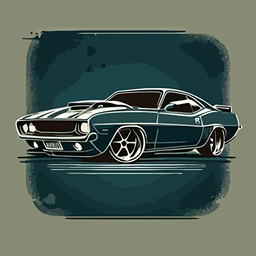 muscle car simple vector