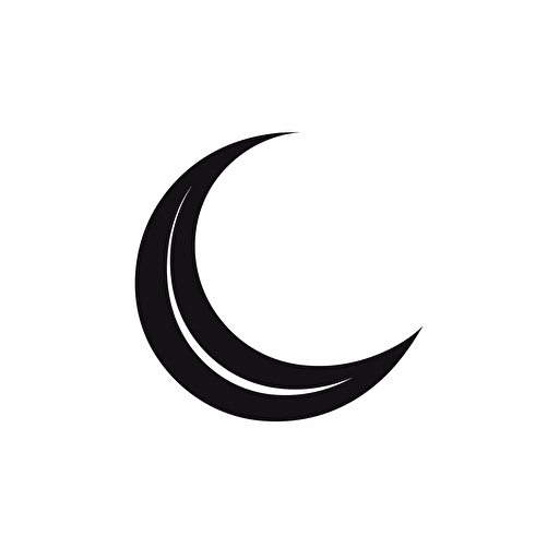 modern simplisttc pictorial logo of stunning crescent moon in between letters 'N' and 'X', black vector, white background
