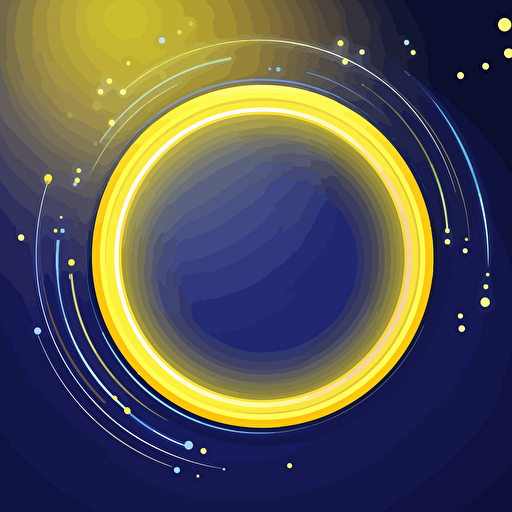blue and yellow facebook frame, circular, dynamic lighting, vector illustration