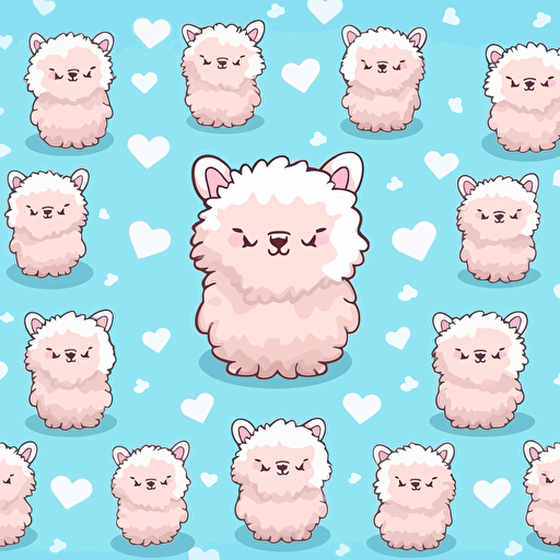 cute alpaca kawaii style, vector clipart
