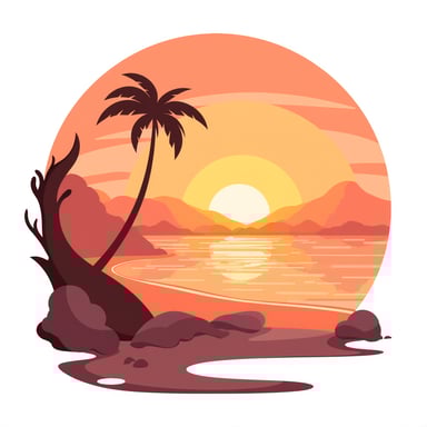 a sunsetting over a beach