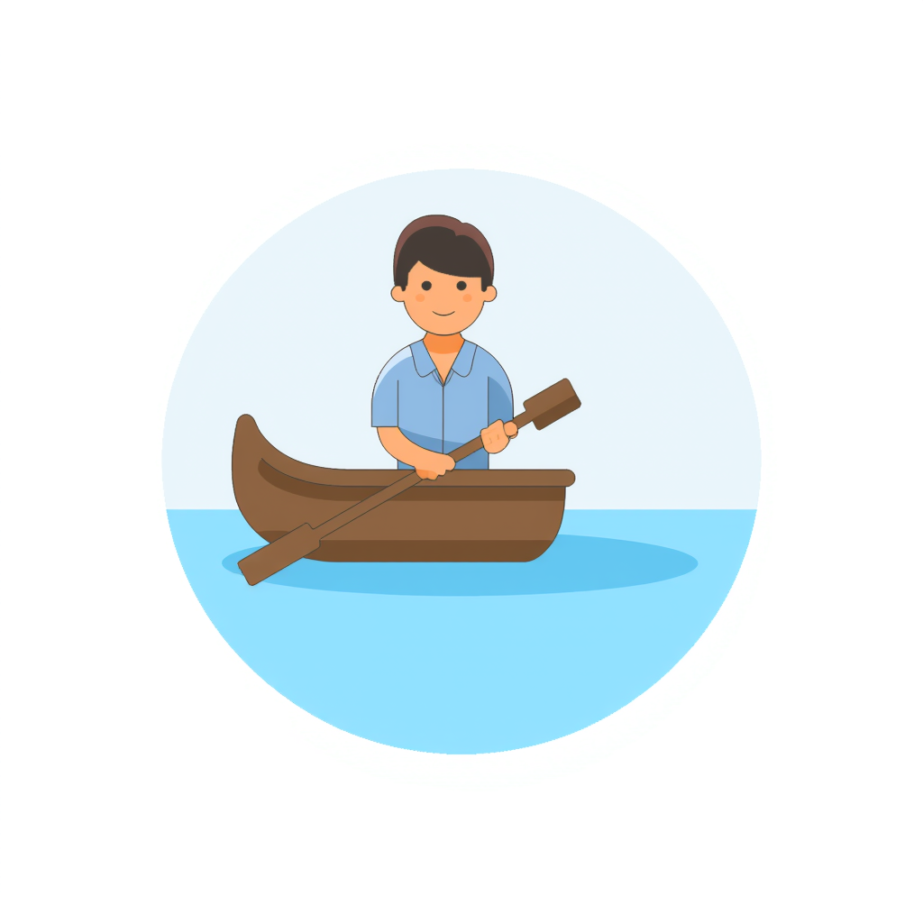 a person rowing a boat