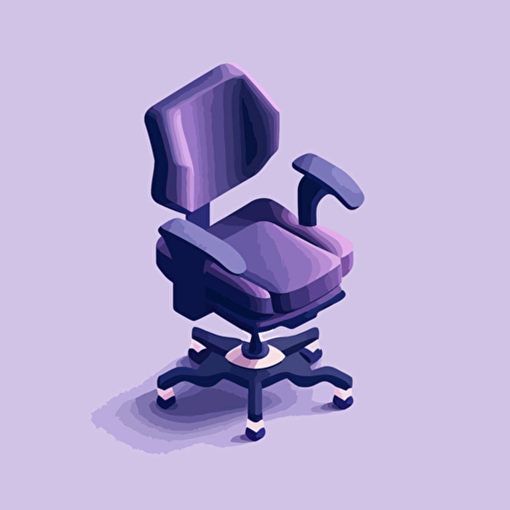 isometric icon/vector of an office chair, in the style of light purple and indigo, bess hamiti, animated gifs, studyplace, navy, post-painterly, strong use of contrast