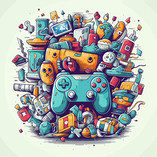 Games, doodle vector ilustration