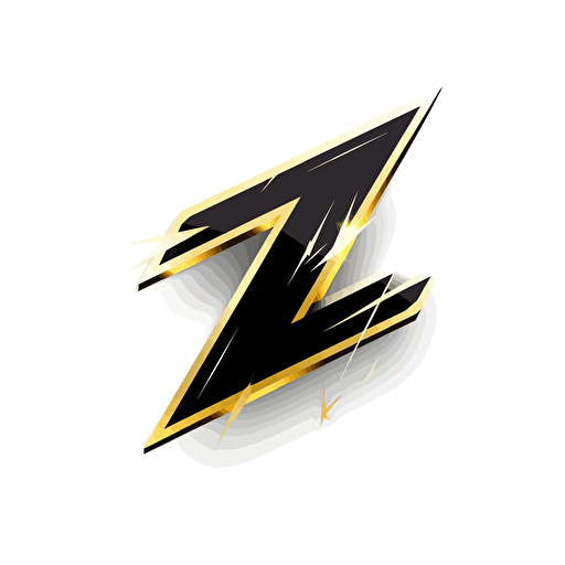 simple, modern, vector logo, plain white background, brand called Zephiro Official, big letter z, yellow gold and black color scheme, no shadow effects