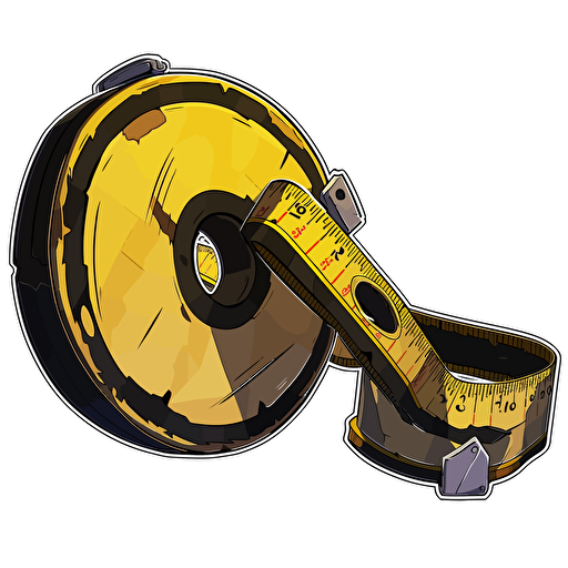 tape measure broken in two places 2d sticker vector art