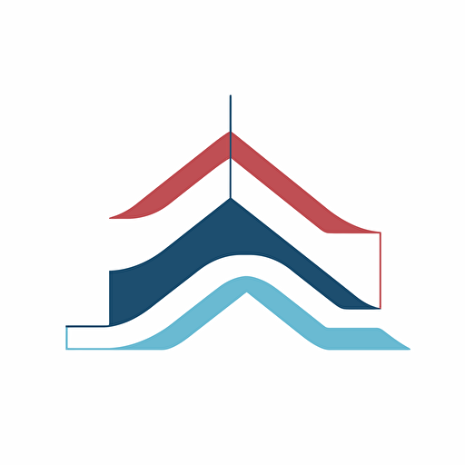stacked line chart. logo, blue and red, white background, paperwhite, vector