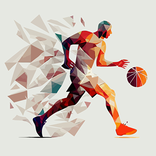 passing the ball, basketball, geometric, vector, white background