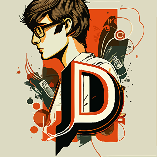 vector with the letter "D" for young people