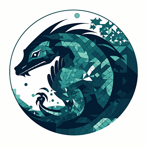 vector image, 2d, hydra, geomtry style