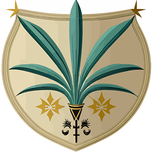 a medieval sigil with yucca filamentosa, flat, vector