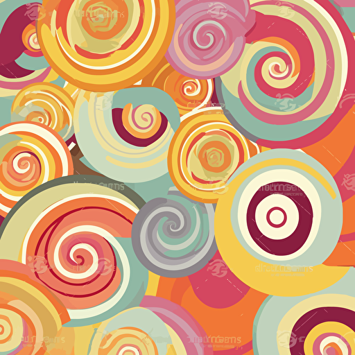retro candy swirls and stripes, vector, delicious colours