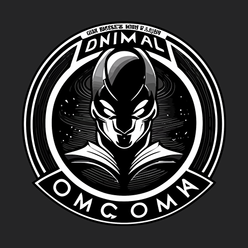 logo design for an online comic store, minimalist, vector, black, silver, omega