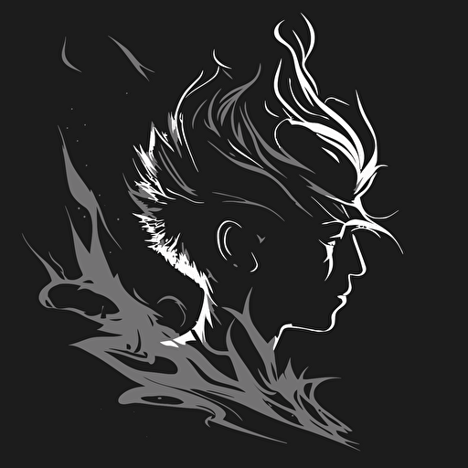 black & white vector flame avatar