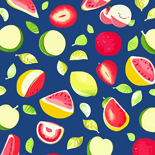 set kawaii fruits isolated white background stylized cartoon cute vector graphics trending pinterest featured artsation high quality smooth graphics fine edges