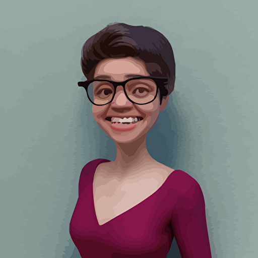 render mirabel madrigal cute 3d disney young woman character round face round glasses short curly bushy hair columbian heritage deep skin tone smiling softly wearing casual clothing interior lighting cozy living room background medium shot mid shot hyperdetailed trending artstation unreal engine 4k