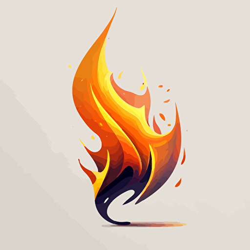 very simple vector image, simple lick of flame