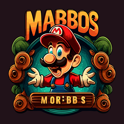 mario bros movie cartoon vector detailed hd logo