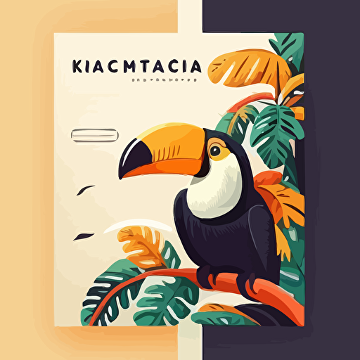 frontpage vector illustration for customer support online course, main theme is a smiling toucan with an envelope