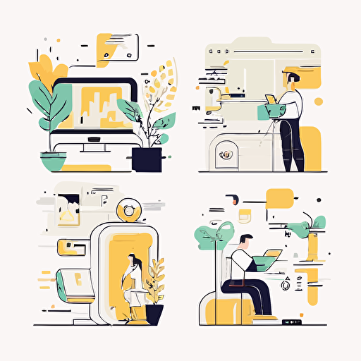 a set of minimal vector illustrations related to web design services