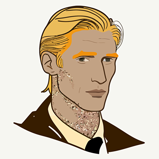 vector drawing, male teacher with blond styled hair