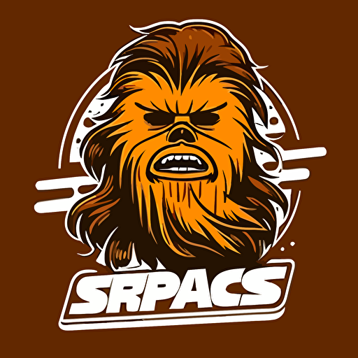 chewbacca sports logo, vector logo, vector art, simple, cartoon, 2d