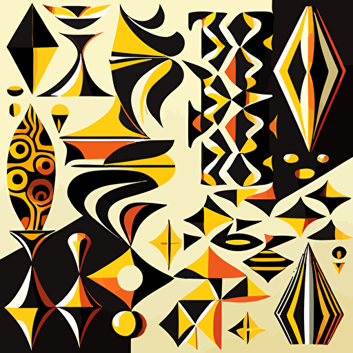 vector art african modular modern pattern ,simple shapes, clean shapes v5