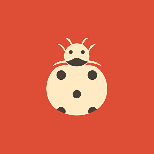 logo of lady bug, flat 2d, vector, illustration, minimalist, simple, modernist style, Matt Anderson inspired