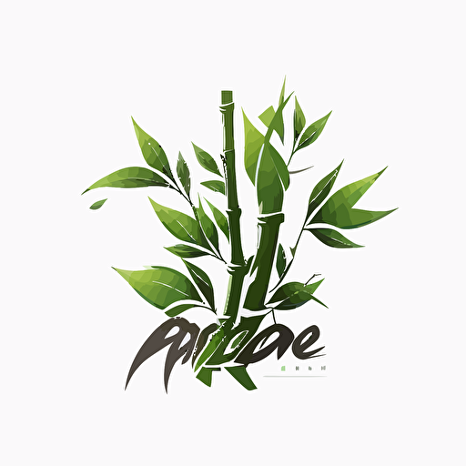 bamboo design logo, flat, vector, white background