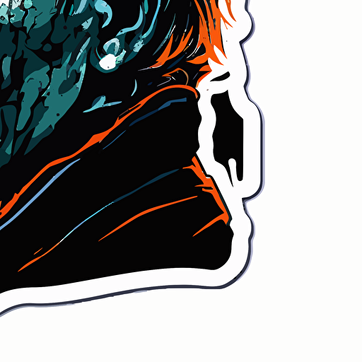 michael myers sticker, vector, vivid color