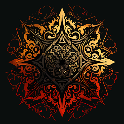 vector mandala in gothic rock music style