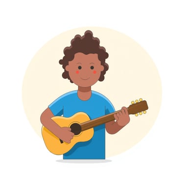 person playing the guitar