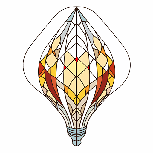 simple vector drawing outline of a geometirc lamp. stained glass pattern.