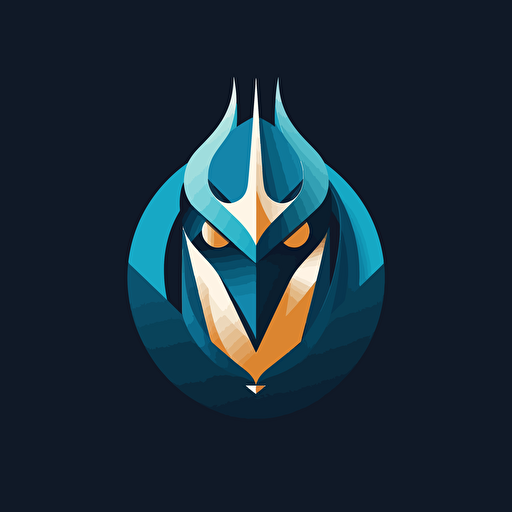 logo, Empoleon Pokémon, minimalistic, symetrical, vector style